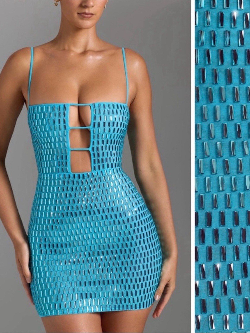 Blue Bodycon Cutout Mini Dress - Picture 2 of 2